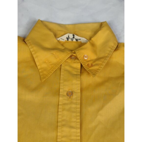 Vintage Lady Manhattan Womens Sz 14 Gold Button Down Long Sleeve Blouse Shirt - Picture 6 of 10